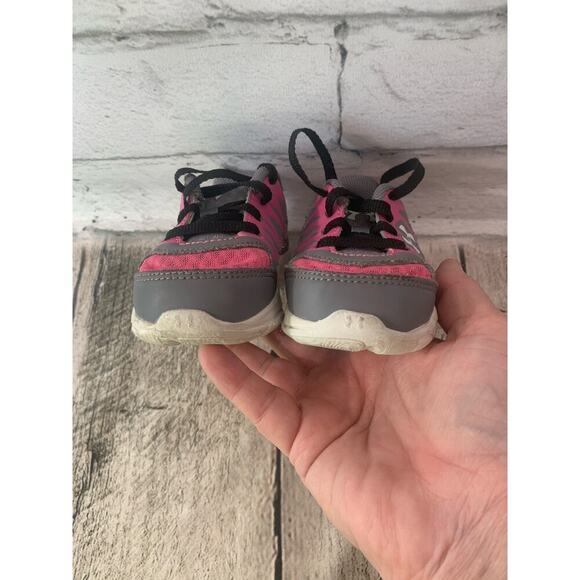 UNDER ARMOUR Girl’s Pink/Gray Sneakers / Size: 3 - Picture 7 of 8